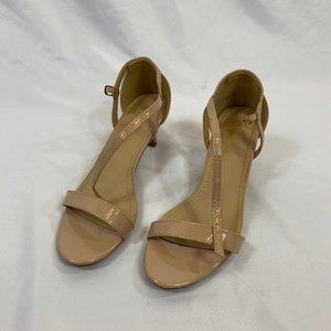 SALE: Open Toe Pump Heel Sandals - Blush